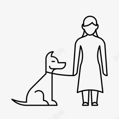 女孩和狗家庭家图标图标