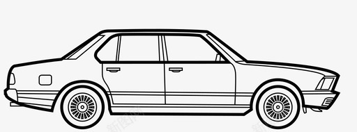 宝马7系第一代汽车复古图标图标