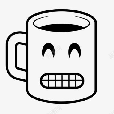 咖啡笑容咖啡因可爱图标图标