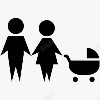 婴儿推车家庭婴儿推车图标图标