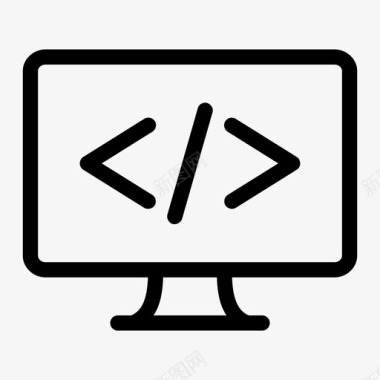 电脑显示器代码电脑屏幕显示器图标图标
