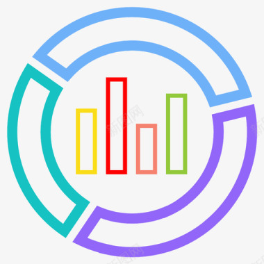 信息分析统计饼图条形图甜甜圈图标图标