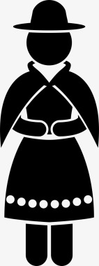 玻利维亚女装人民服装民族服装图标图标