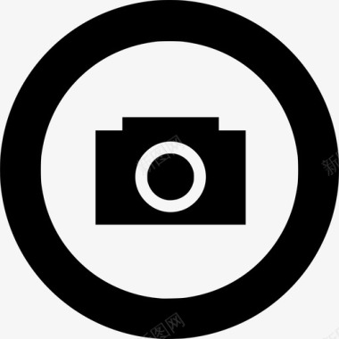 圆形摄影机图标图标