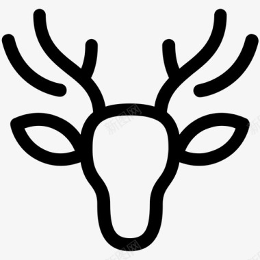 鹿羚羊鹿角图标图标