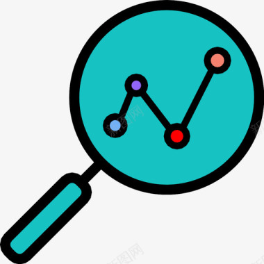 电脑图信息信息图表放大镜在线营销图标图标