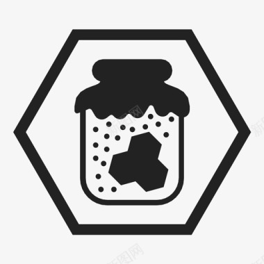蜂蜜蜂蜜盒蜜罐图标图标