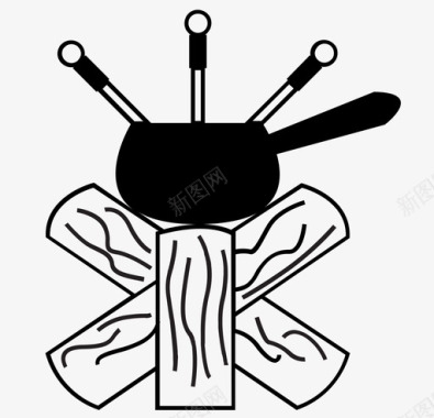 火锅篝火奶酪蘸汁图标图标