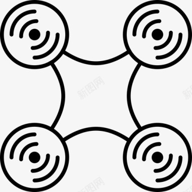 电子设备无人机空中无人机直升机图标图标