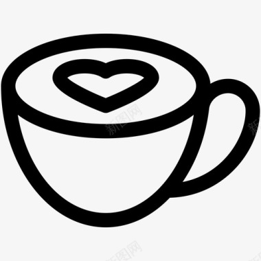 可爱咖啡杯卡布奇诺咖啡咖啡杯图标图标