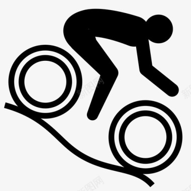 骑山地自行车运动员自行车图标图标
