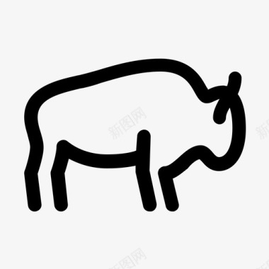 水牛美洲野牛野牛图标图标