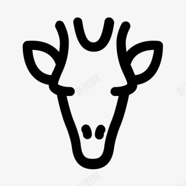 长颈鹿非洲脸图标图标