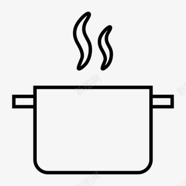 平底锅烹调锅煮锅煮沸图标图标