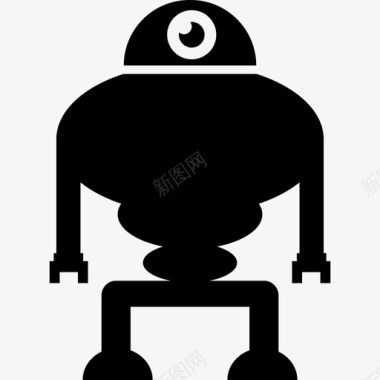 一只眼睛的机器人怪物技术机器人图标图标