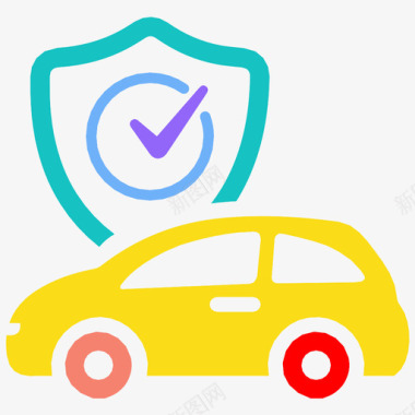 汽车保险汽车保护图标图标