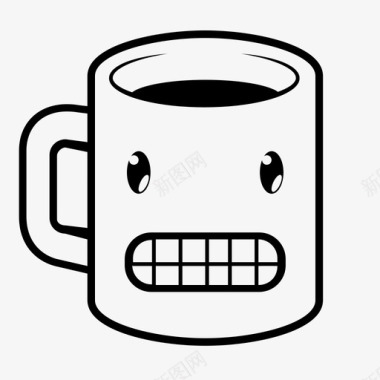 咖啡鬼脸可爱表情图标图标