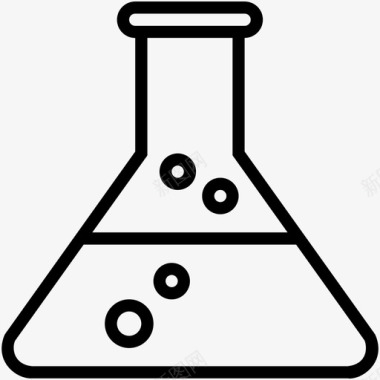 实验室观察erlenmeyer烧瓶化学品锥形烧瓶图标图标