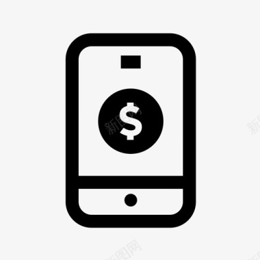移动货币美元ipad图标图标