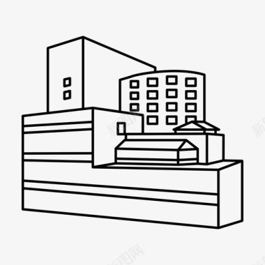 明尼苏达州圣保罗市医院建筑商业图标图标