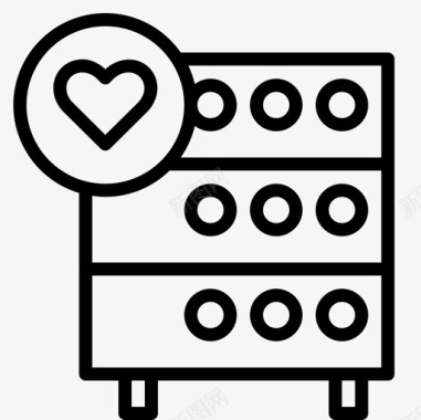 服务器数据库收藏夹心脏图标图标