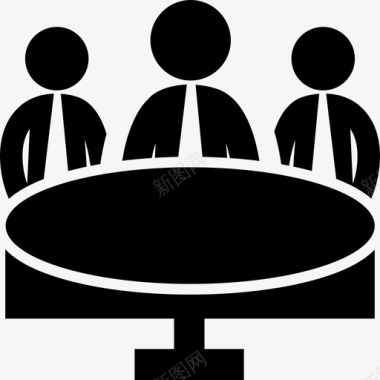 小组商务会议小组在圆桌上人商务人士图标图标
