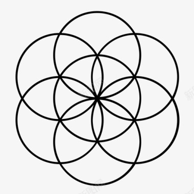 圆圈生命的种子圆圈神圣的几何学图标图标