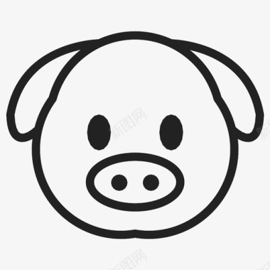 香辣猪脸猪动物表情图标图标