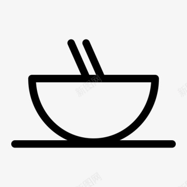 面条碗筷子食物图标图标