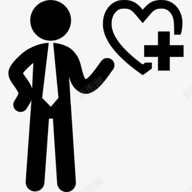 爱心标志有爱心和加号的商人人商人图标图标