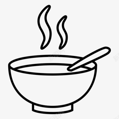 炖菜汤碗汤匙炖菜图标图标
