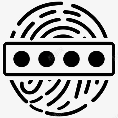 防护指纹密码生物识别身份识别图标图标