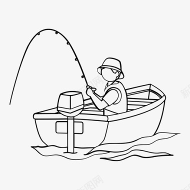 钓鱼划船娱乐图标图标