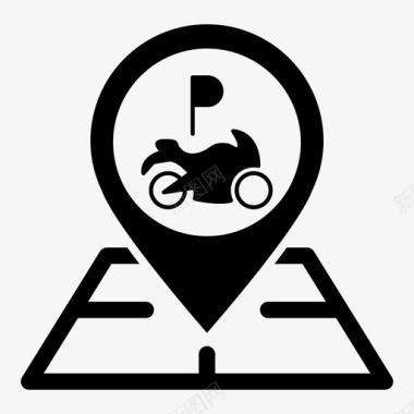 摩托车停车场位置标记定位销图标图标