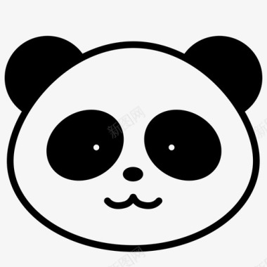 毛绒绒熊猫动物熊图标图标