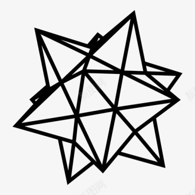 星状十二面体几何学数学形状图标图标
