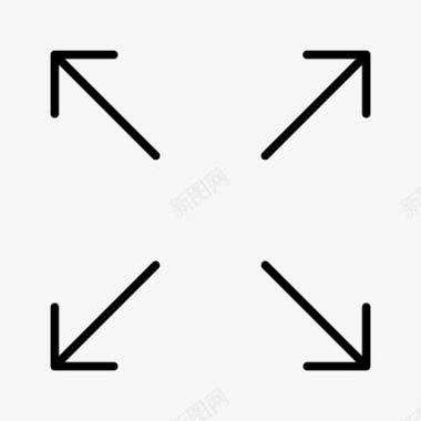 矢量扩散箭头细箭头展开箭头展开箭头图标图标