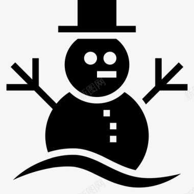 圣诞雪人彩带雪人圣诞节冬天图标图标