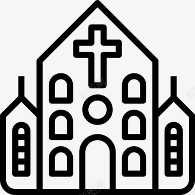 十字架教堂建筑基督图标图标