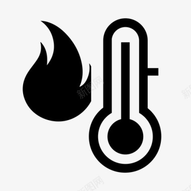 冷却沸腾温度计危险火灾图标图标