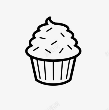 洒水壶纸杯蛋糕甜点食物图标图标