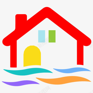 房屋洪水房屋自然灾害图标图标