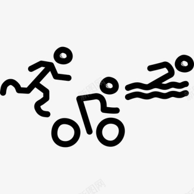 铁人三项田径自行车图标图标