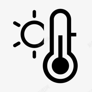 降温温度表夏天阳光图标图标