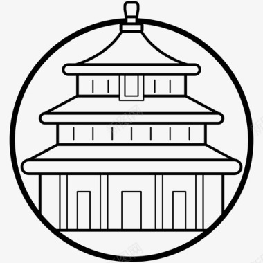 午门北京中国图标图标