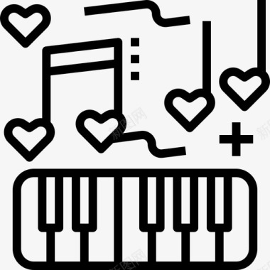 音符免抠素材键盘爱情音乐图标图标