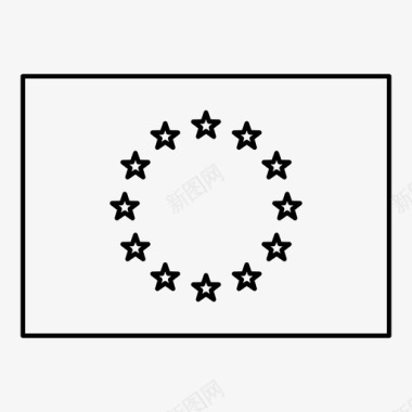 欧盟图标欧盟旗布鲁塞尔公投图标图标