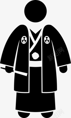 日本男装民族服装图标图标