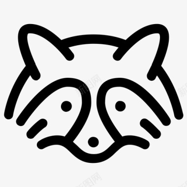 中国茶具浣熊脸面具图标图标