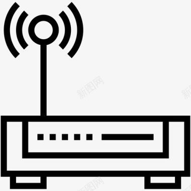 矢量线路wifi路由器互联网设备sea图标图标